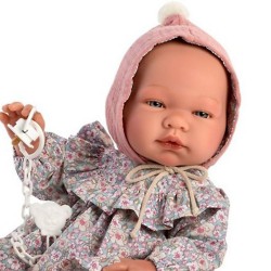 Кукла бебе Мария, с розова шапка и рокля на цветя 0365960