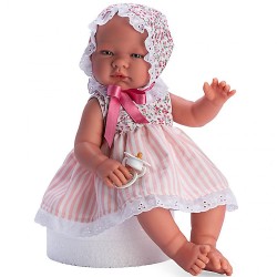 Кукла бебе Мария, с лятна рокличка и шапка на цветя  0366400