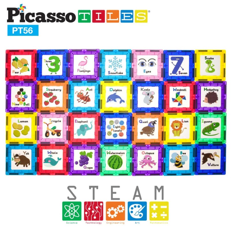 Picasso Магнитен Конструктор Learn and Play 56 части PT56