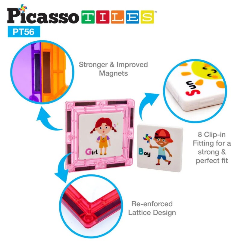 Picasso Магнитен Конструктор Learn and Play 56 части PT56