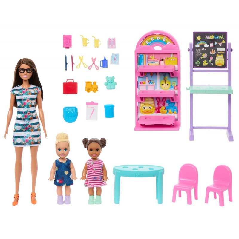 Кукла Barbie - Комплект Обичам училището, кукла Барби с 2 малки кукли и 20 аксесоара 172514 Кукла Barbie - Комплект Обичам училището, кукла Барби с 2 малки кукли и 20 аксесоара 172514