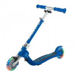 Детска сгъваема тротинетка с две светещи колела Globber Flow Foldable Junior Lights - синя 870-100