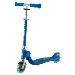 Детска сгъваема тротинетка с две светещи колела Globber Flow Foldable Junior Lights - синя 870-100