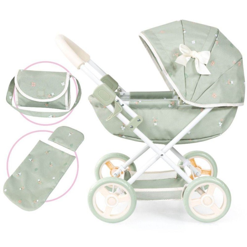 BAYER Количка за кукли COSY с чанта, одеяло и възглавница зелена 12728AA BAYER Количка за кукли COSY с чанта, одеяло и възглавница зелена 12728AA